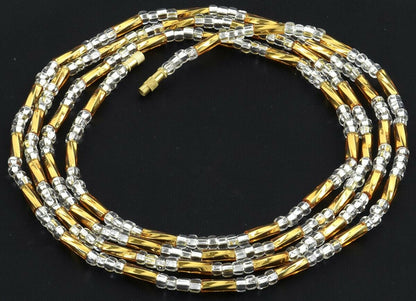 Waist Beads African Belly Chain Body Handmade Glass Jewelry Ghana - close-up