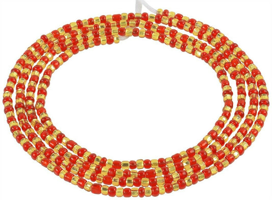 Glass Waist Beads Handmade African Body Jewelry Ghana Belly Chain - alternate view