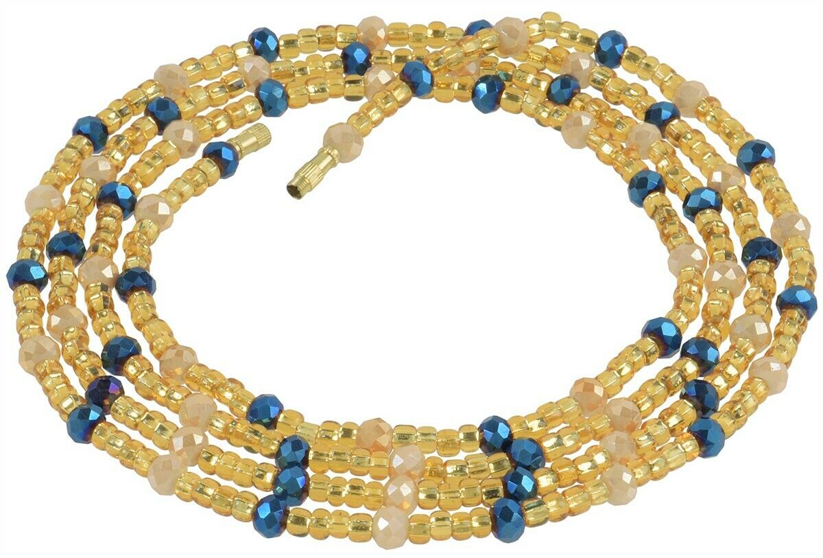 African Waist Beads Ghana Handmade Belly Chain Body Weight Control Jewelry - angled shot