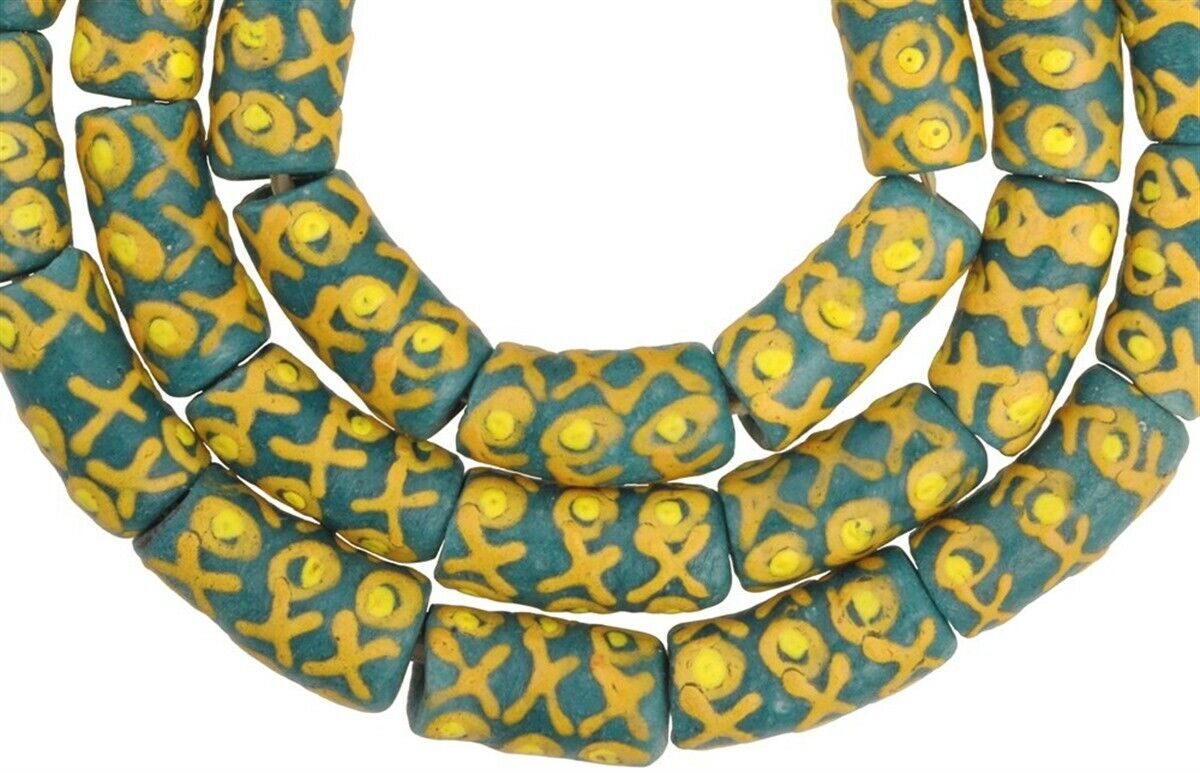 Beads Recycled Glass Powder Ghana Ethnic Jewelry Necklace Krobo - alternate view
