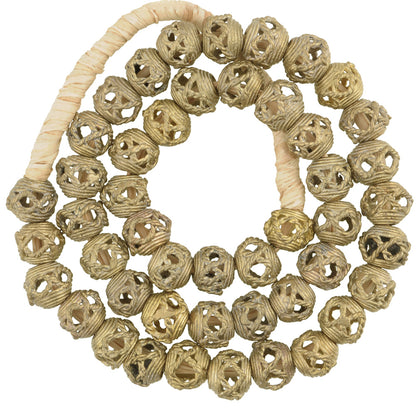 Handmade Ashanti Brass Beads Strand, 20.5" - Tribalgh