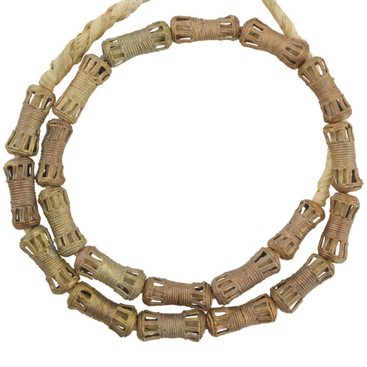 Handcrafted African Brass Beads Strand, 21" - Tribalgh
