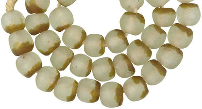 Translucent Powder Glass Krobo Beads - Recycled From Ghana - close-up