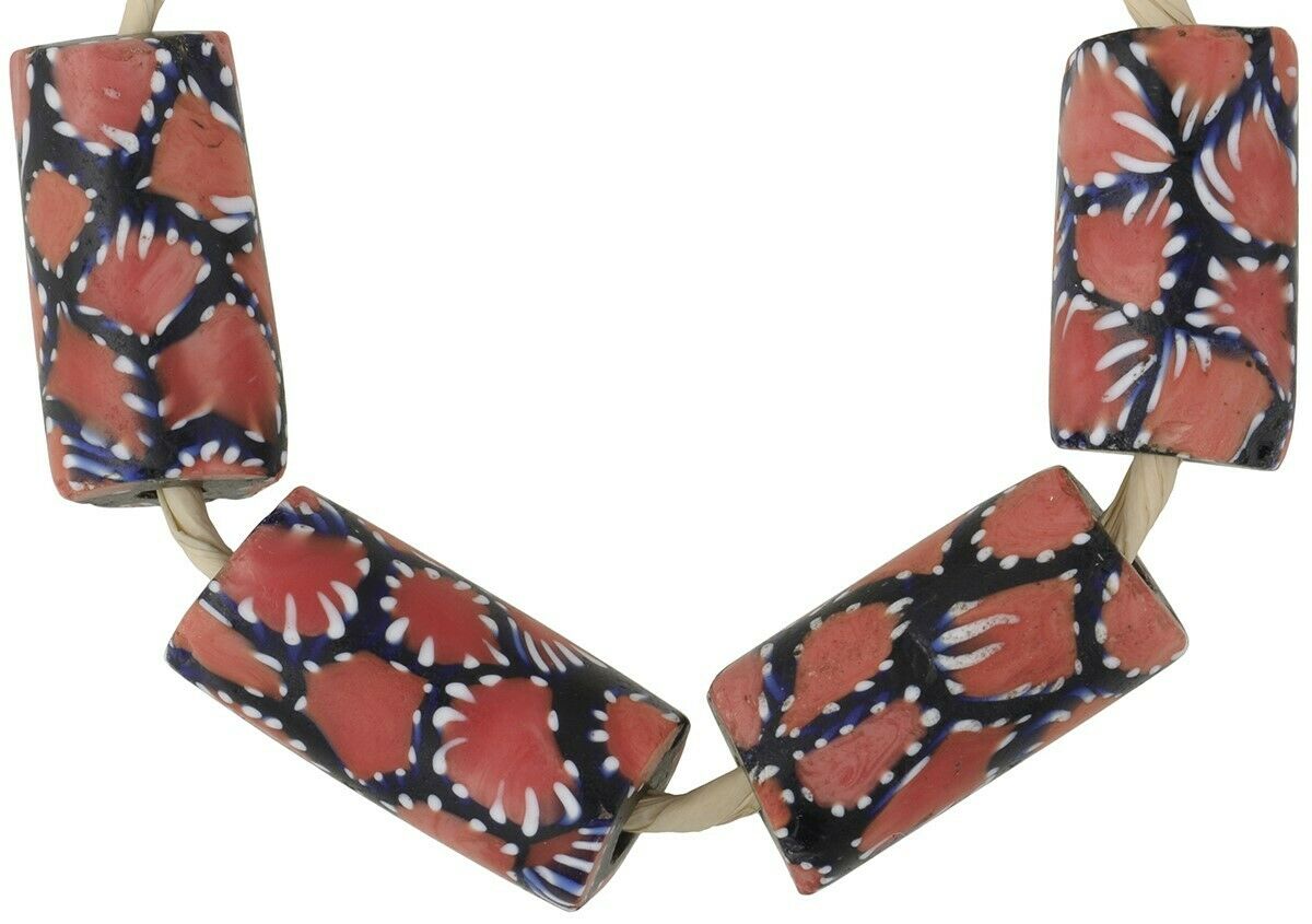African Trade Beads Antique Millefiori Venetian Glass Murano Mosaic - partial view