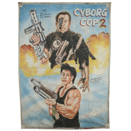 Cyborg Cop 2 Movie Poster- Authentic Ghana Hand-Painted Art