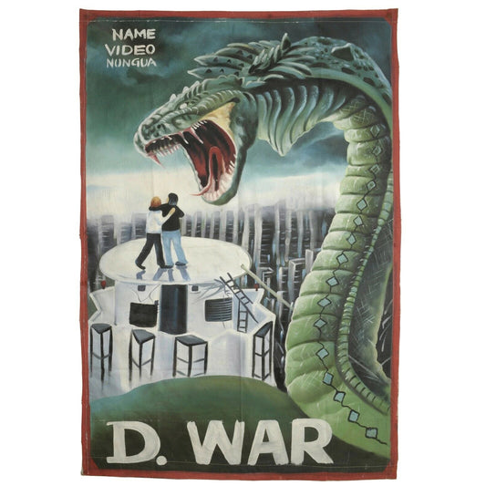 Ghana Movie Poster African Cinema Folk Wall Art Hand Painted D. War - horror scene artwork