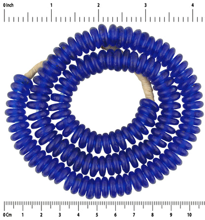 Handmade Ghana Glass Beads - Recycled African Trade Beads - zoomed-in detail