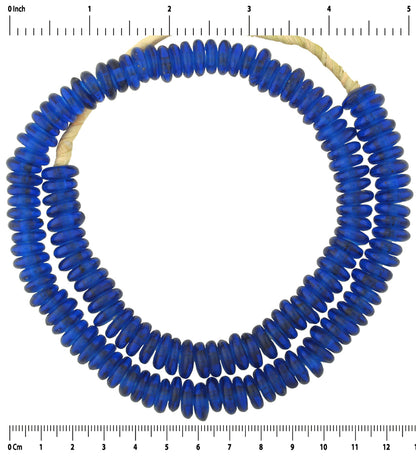 Handmade Ghana Recycled Glass Beads - 11-12Mm  West Africa - close-up