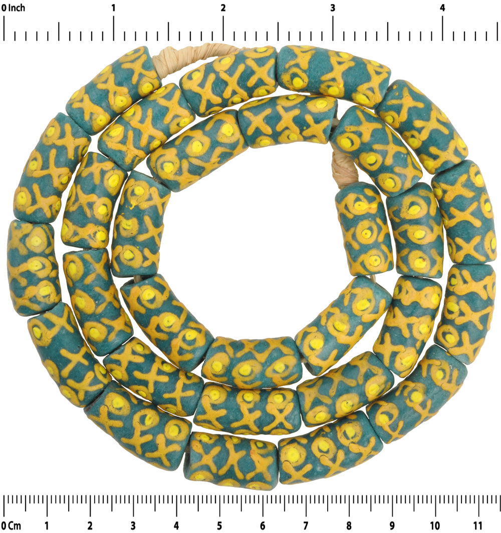 Beads Recycled Glass Powder Ghana Ethnic Jewelry Necklace Krobo - close-up