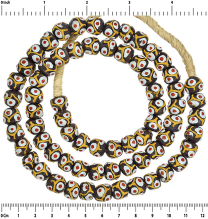 Fancy African Trade Beads - Recycled Glass Krobo Beads 11Mm - close-up