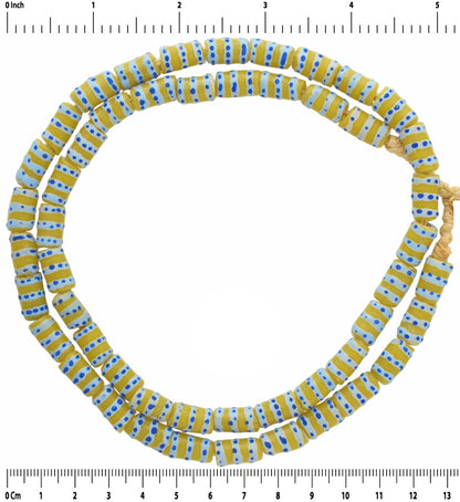 Authentic Ghana Fancy Powder Glass Beads - African Trade Beads - surface close-up