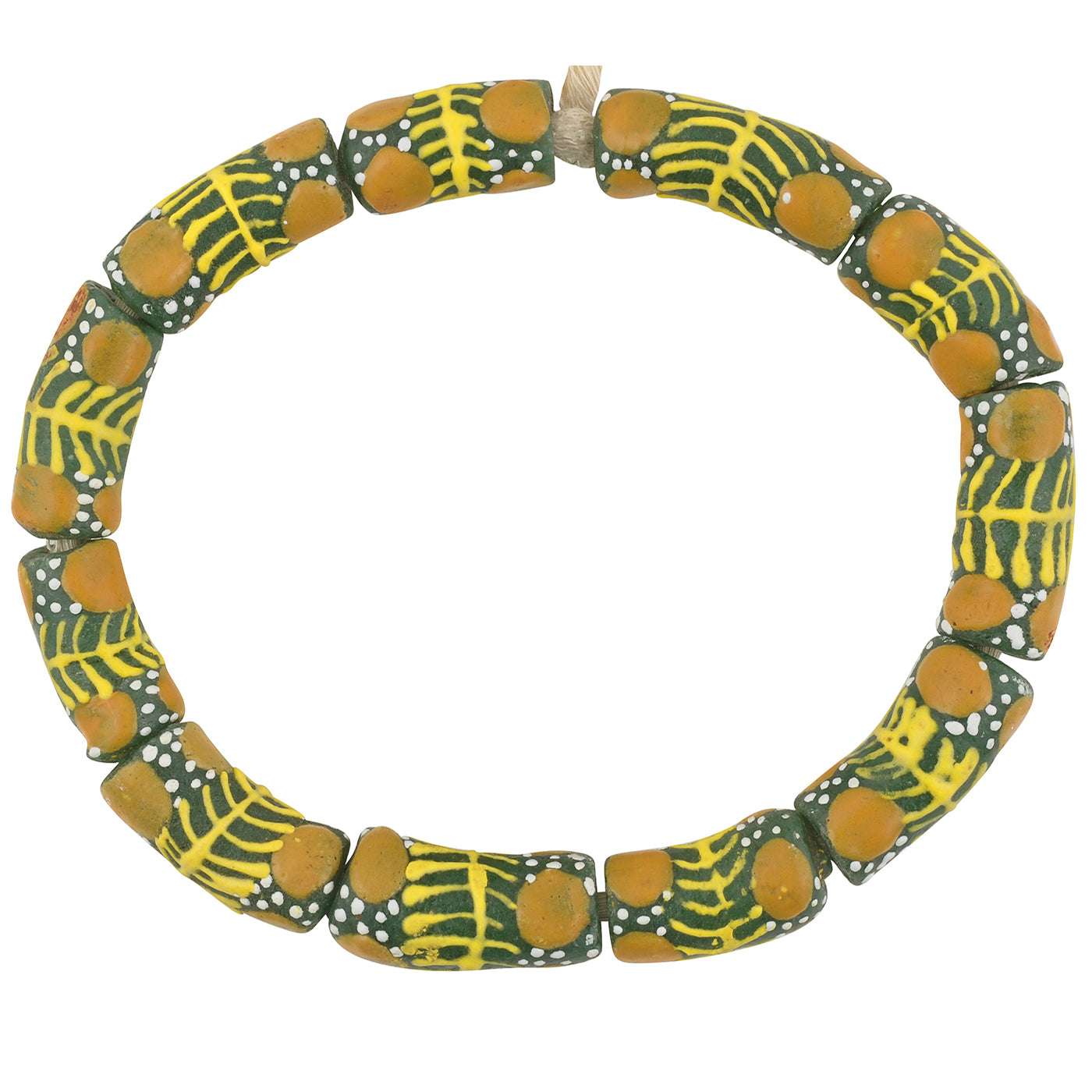 African Recycled Glass Powder Beads Handmade Ghana Bracelet