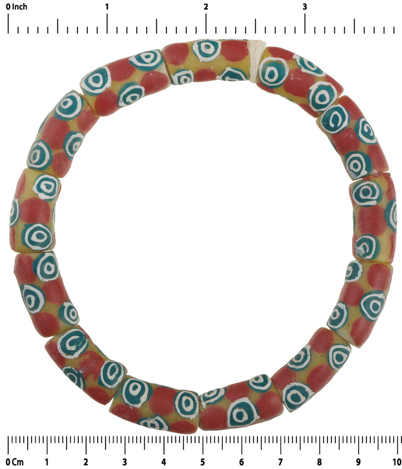 New Krobo Beads African Powder Glass Eye Trade Beads Ghana Dipo Ethnic Bracelet - alternate view