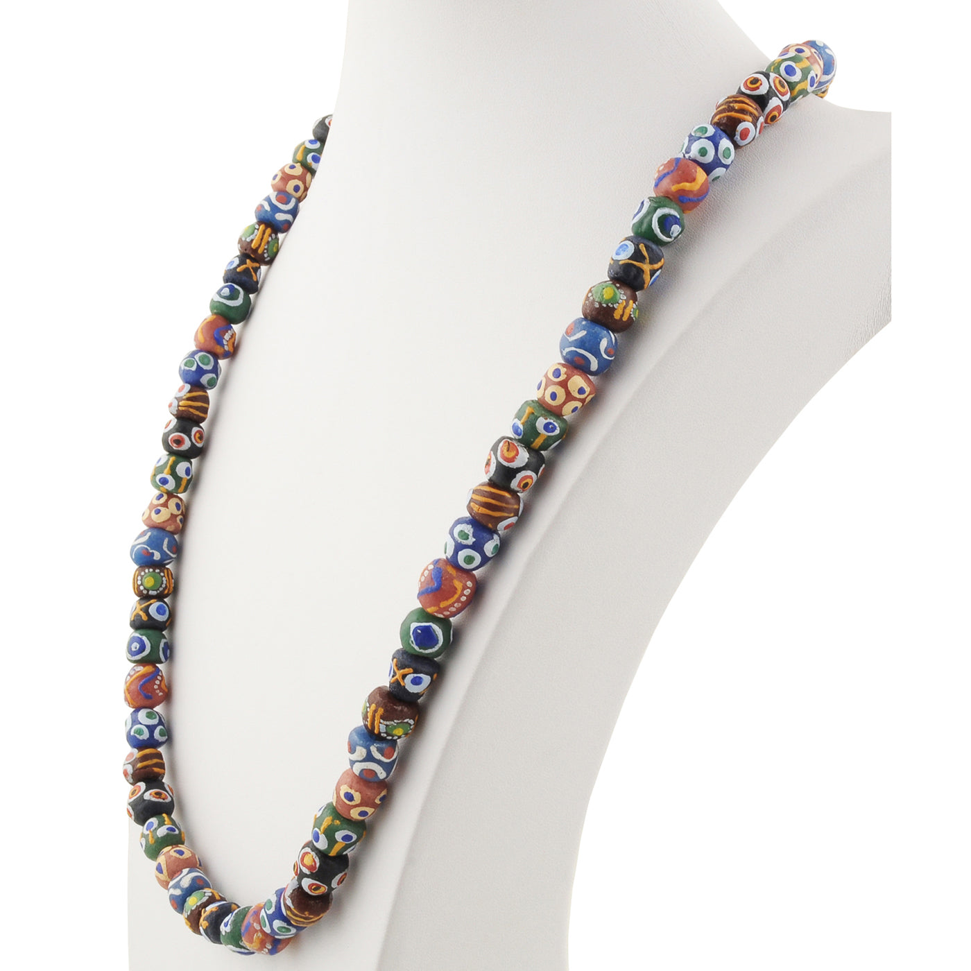Handmade Recycled Glass Beads Necklace Ready To Wear Jewelry Krobo Ghana Africa