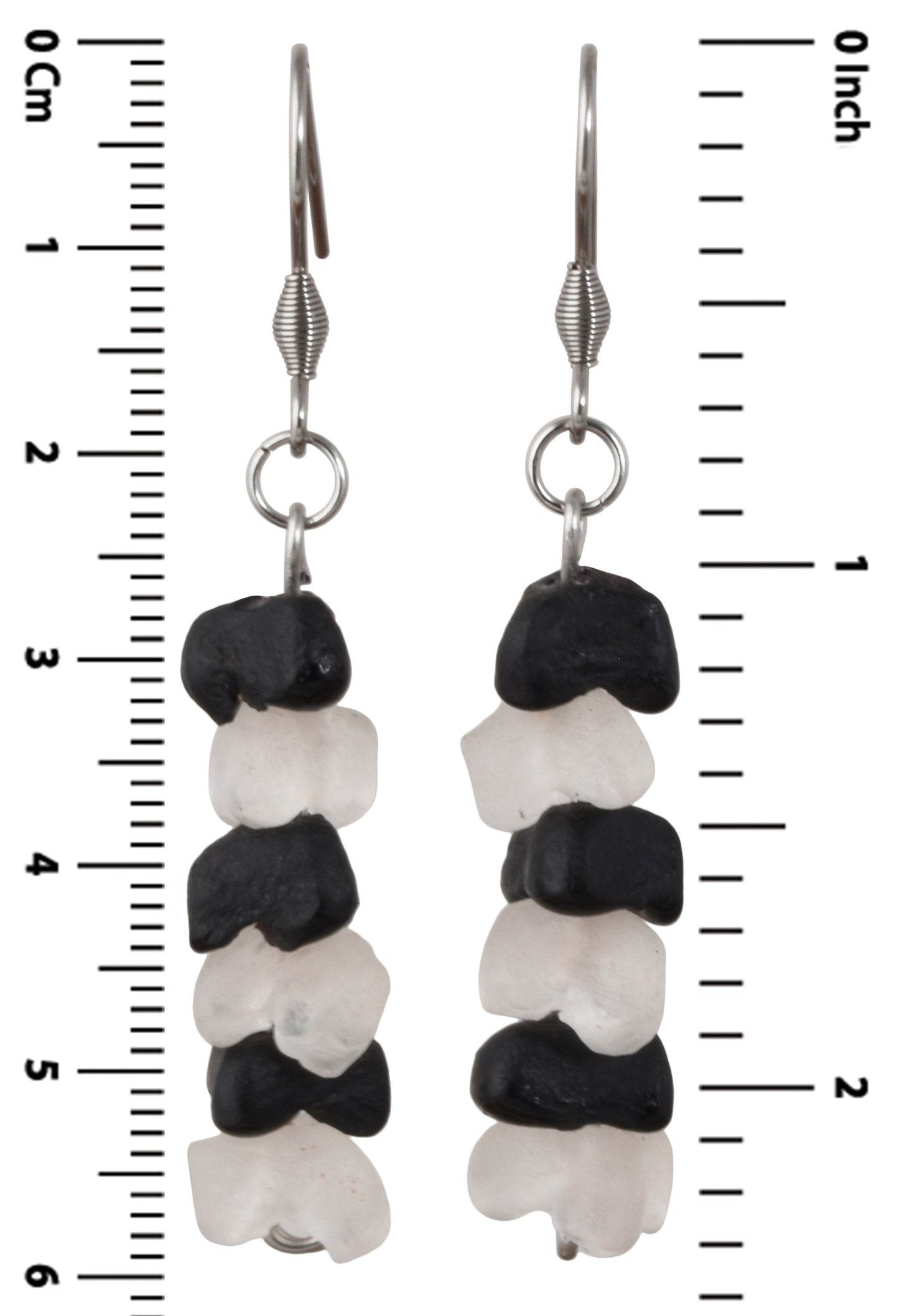 African Glass Trade Beads Handmade Bracelet Earrings Memory Wire Stainless Steel - cropped detail