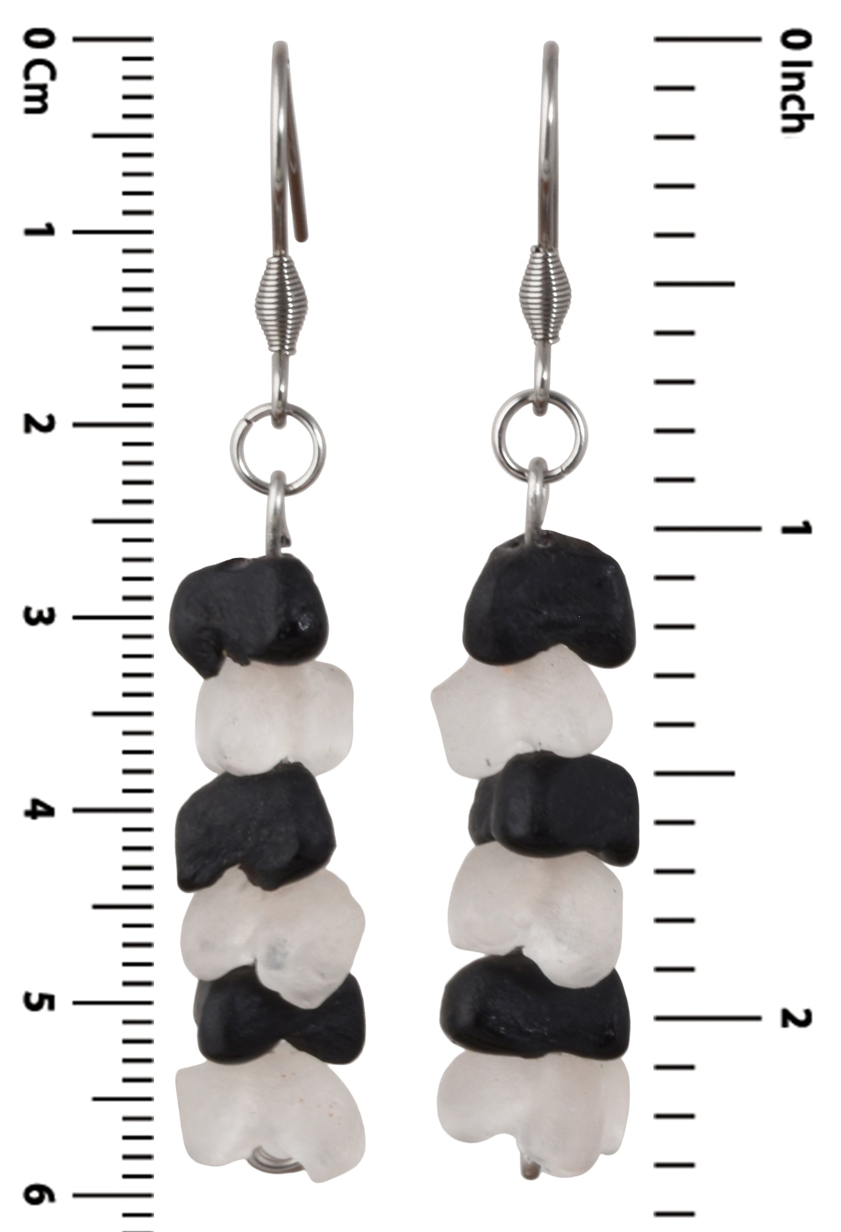 African Glass Trade Beads Handmade Bracelet Earrings Memory Wire Stainless Steel - cropped detail