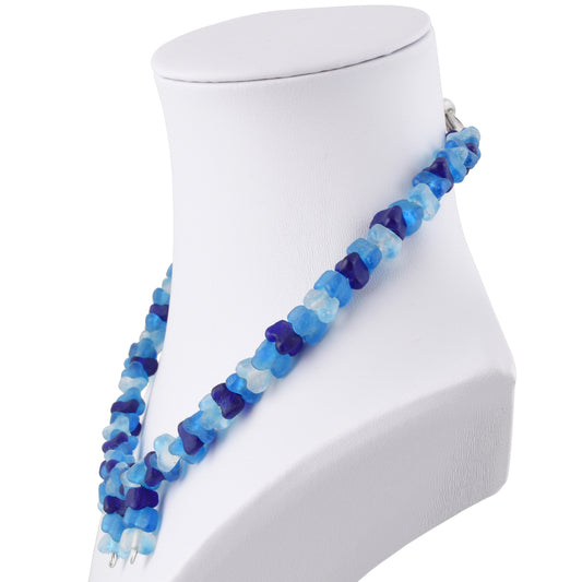 African Glass Trade Beads Handmade Necklace Jewelry Memory Wire Stainless Steel
