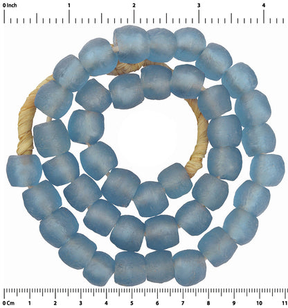 Translucent Krobo Glass Beads - African Trade, Recycled, 20.5" - close-up