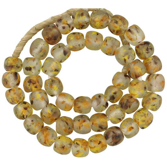 Translucent Krobo Glass Beads - African Trade Beads From Ghana - angled shot
