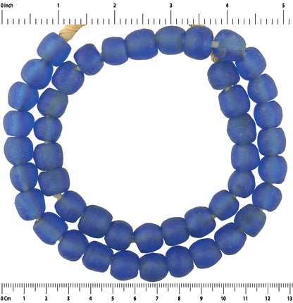 Translucent Recycled Glass Bottle Beads - African Trade Beads - close-up