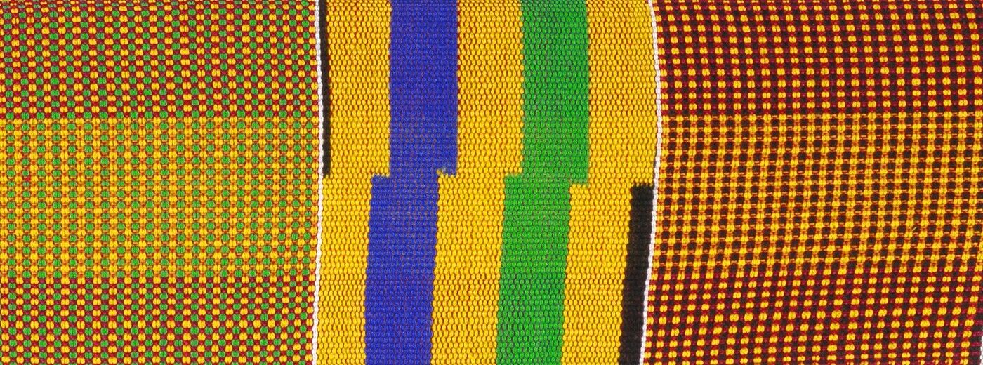 Ashanti Kente Cloth Ghana African Scarf Stole Handwoven Textile - alternate view