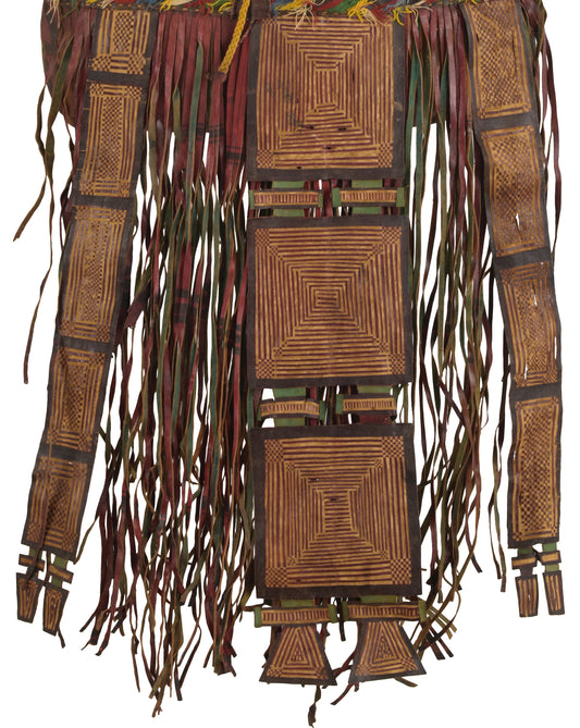 Old African Tuareg Leather Camel Bag From Niger Peul Fula Art - closer angle