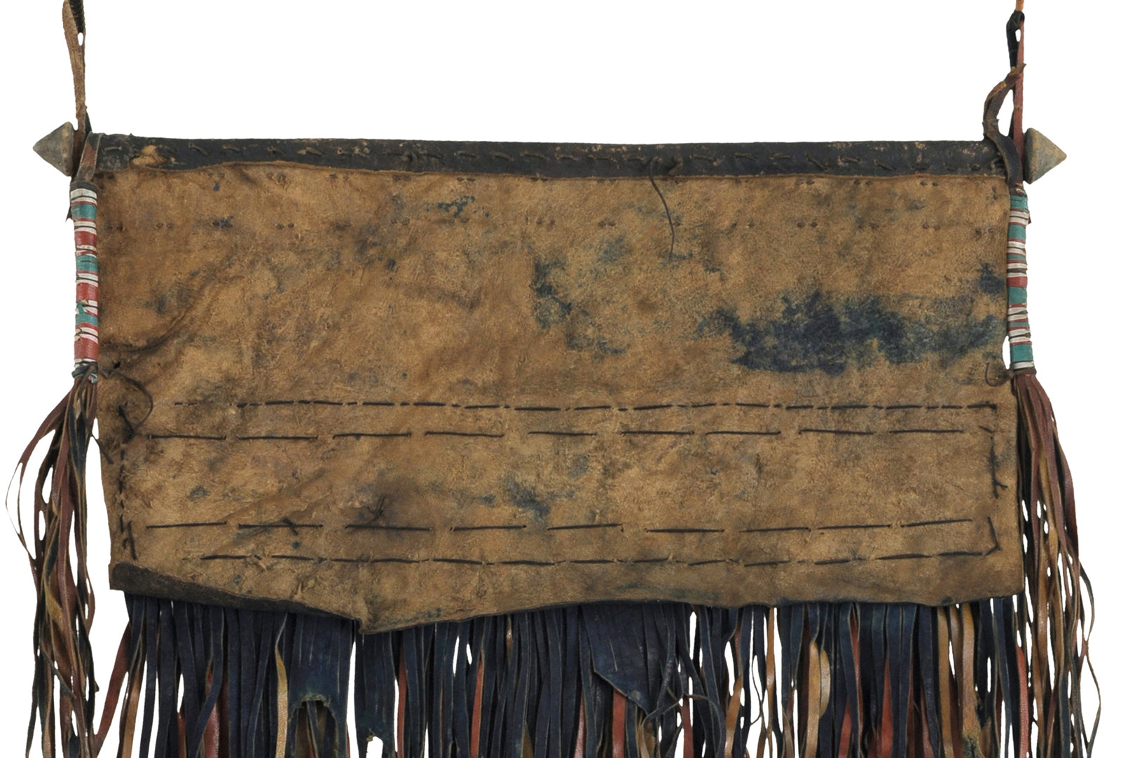 Tuareg Leather Tent Panel African Decoration Mali Niger Sahara - enhanced texture view