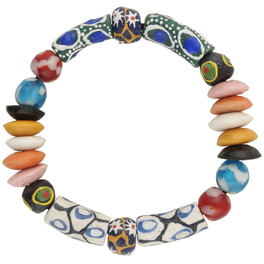 Handmade Beaded Bracelet - African Krobo Glass Trade Beads