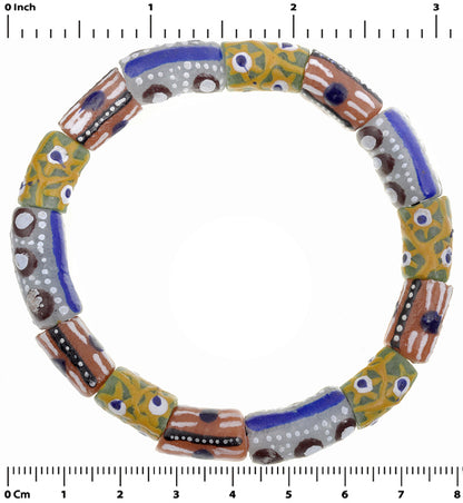 Handmade African Beaded Bracelet - Glass Beads Jewelry - zoomed-in detail