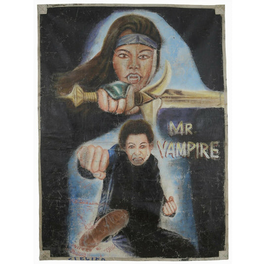 Mr. Vampire: Exclusive Hand-Painted Ghanaian Movie Poster - horror scene artwork