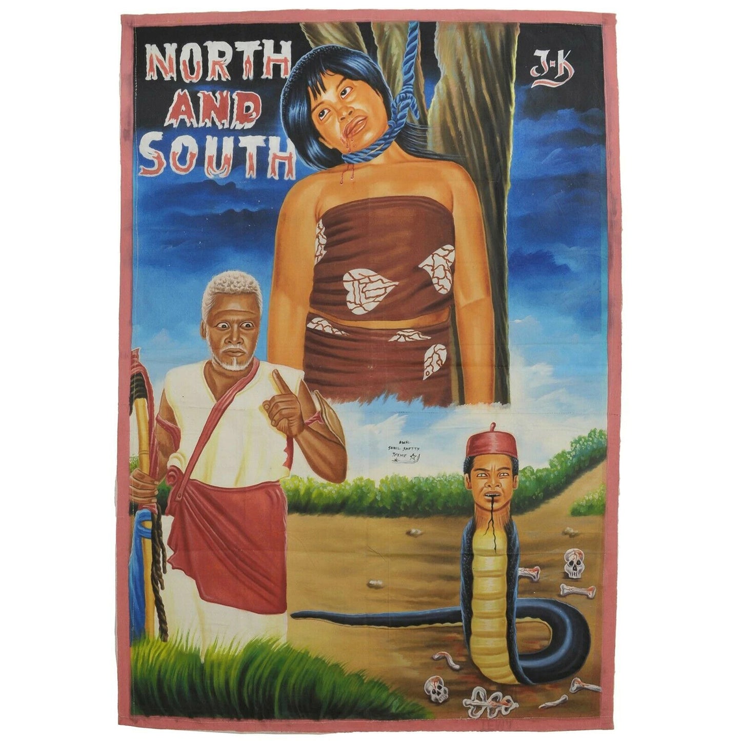 North And South Movie Poster - Hand-Painted Ghanaian Art