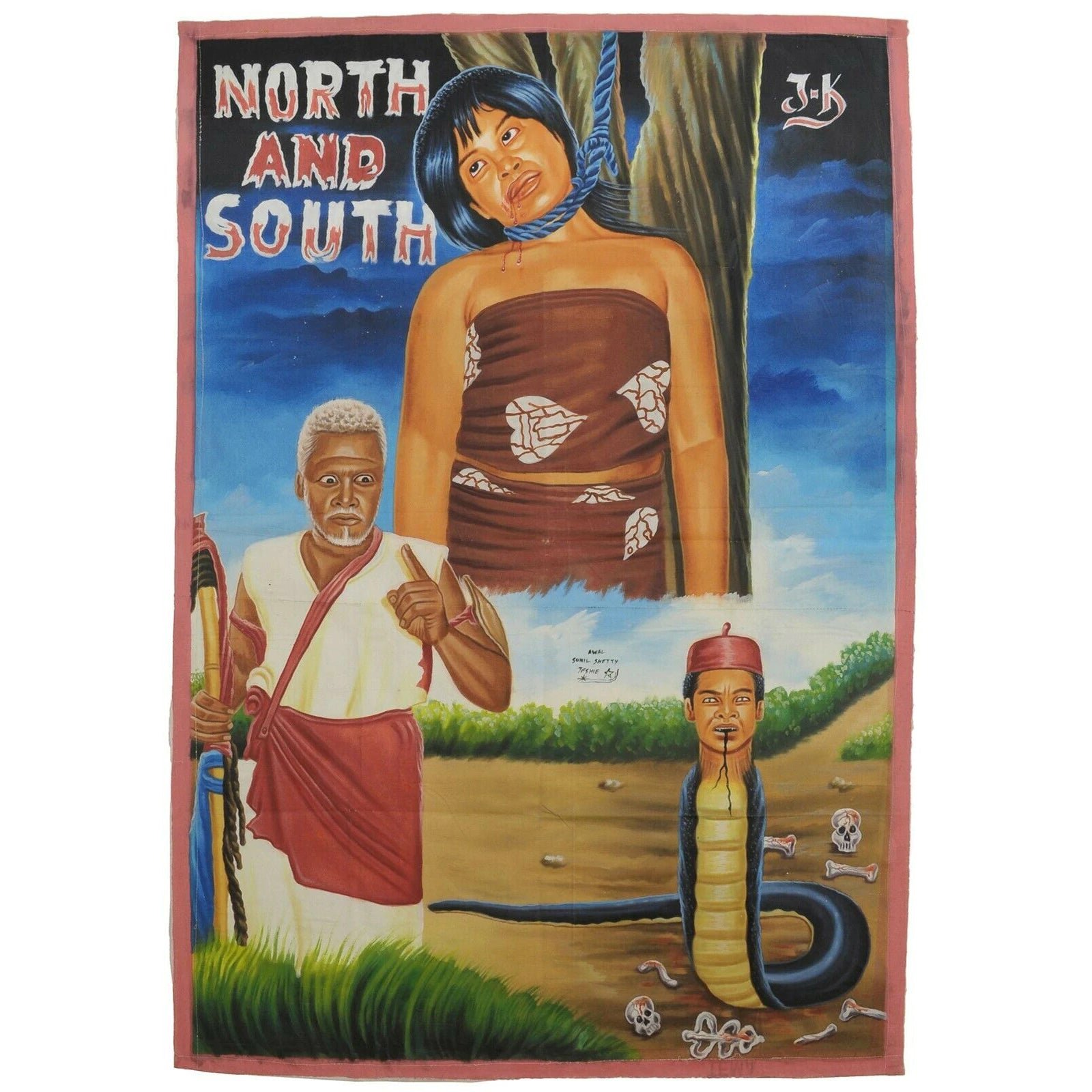 North And South Movie Poster - Hand-Painted Ghanaian Art