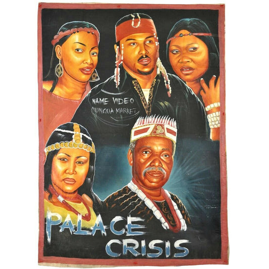 Palace Crisis Movie Poster - Authentic Ghana Hand-Painted Art
