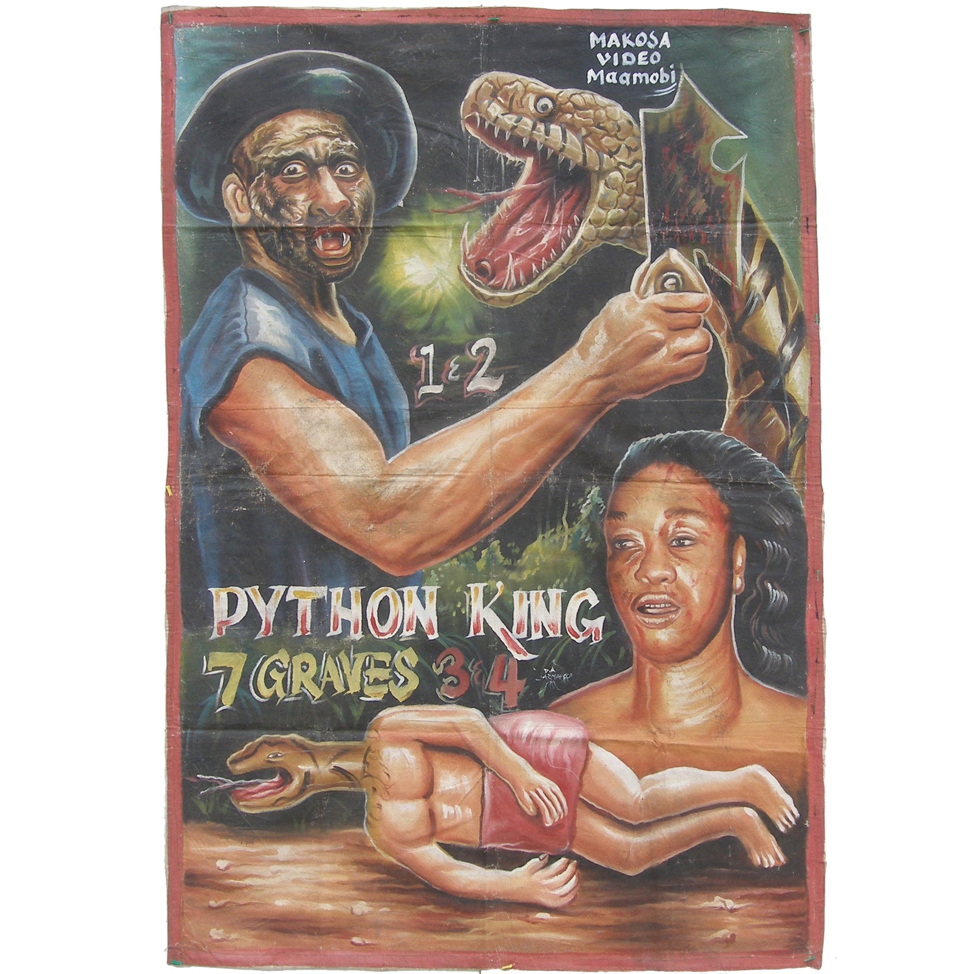Authentic Python King 7 Graves Movie Poster - Hand-Painted