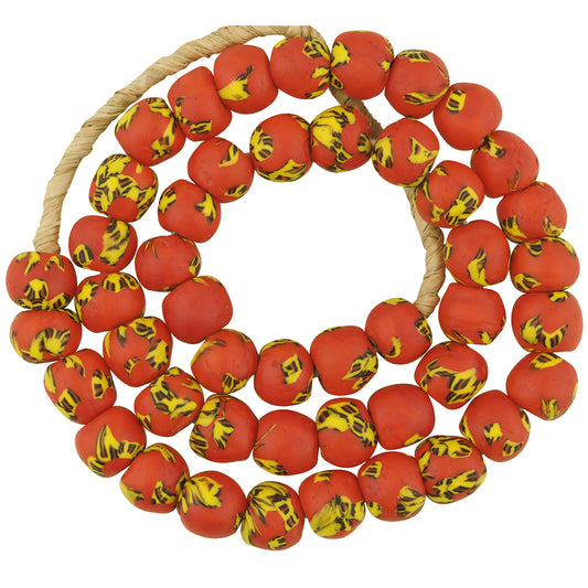 African Trade Beads: 12-13Mm Fused Recycled Glass Beads From Ghana