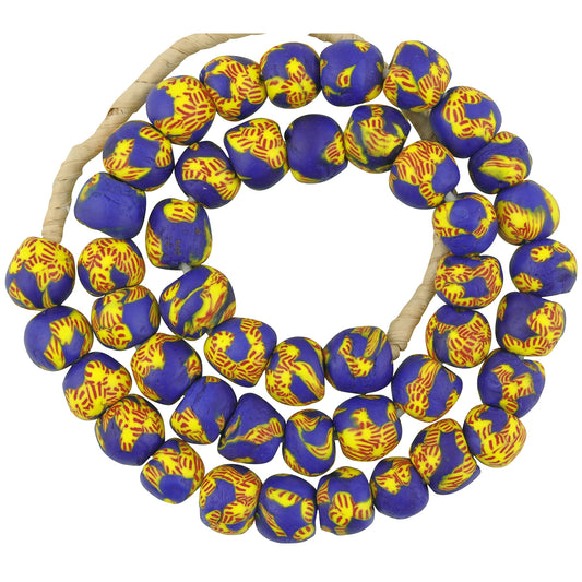 Beautiful African Trade Beads - Recycled Glass Beads From Ghana - angled shot