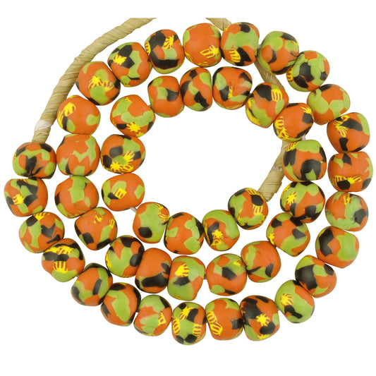 Handmade Krobo Glass Beads - 12-13Mm Recycled African Trade Beads