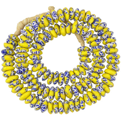 Handmade African Trade Beads - Fused Ghana Glass Disks 11-12Mm