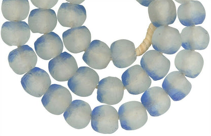 Translucent Powder Glass Krobo Beads - Recycled Ghana Trade Beads - alternate view