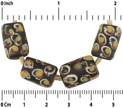 Old African Trade Beads Eye Antique Venetian Glass Wound Black Fancy Ghana - alternate view