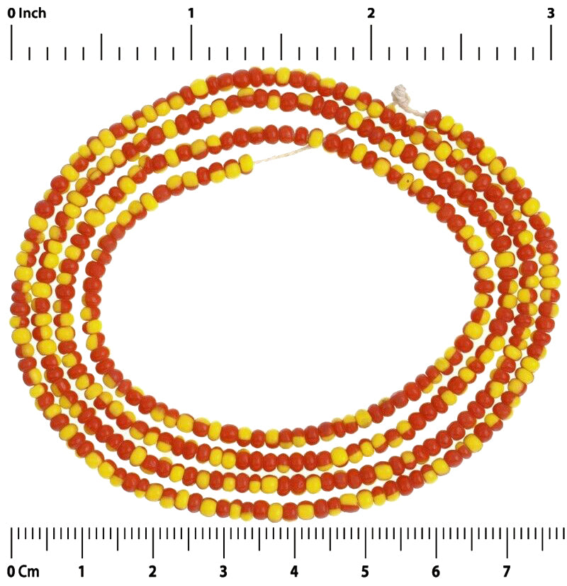 Old Tiny Venetian Glass Seed Beads West African Trade Ghana Ceremonial Jewelry - close-up