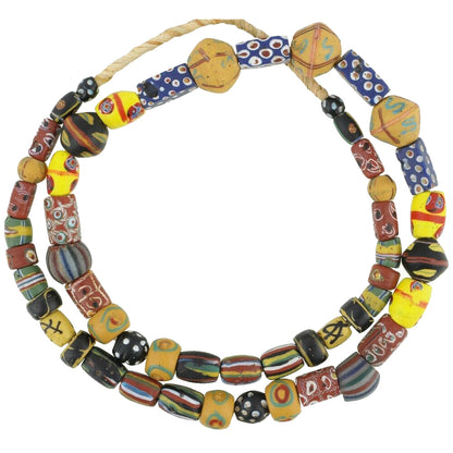 African Trade Beads Old Venetian Glass Lampwork Fancy Millefiori Chevron Tribal