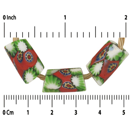 Rare Antique Multimurrine Venetian Millefiori Trade Beads - African Mosaic - close-up