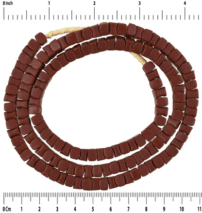 Vintage Brown Interlocking Czech Glass Spacer Trade Beads - zoomed-in detail