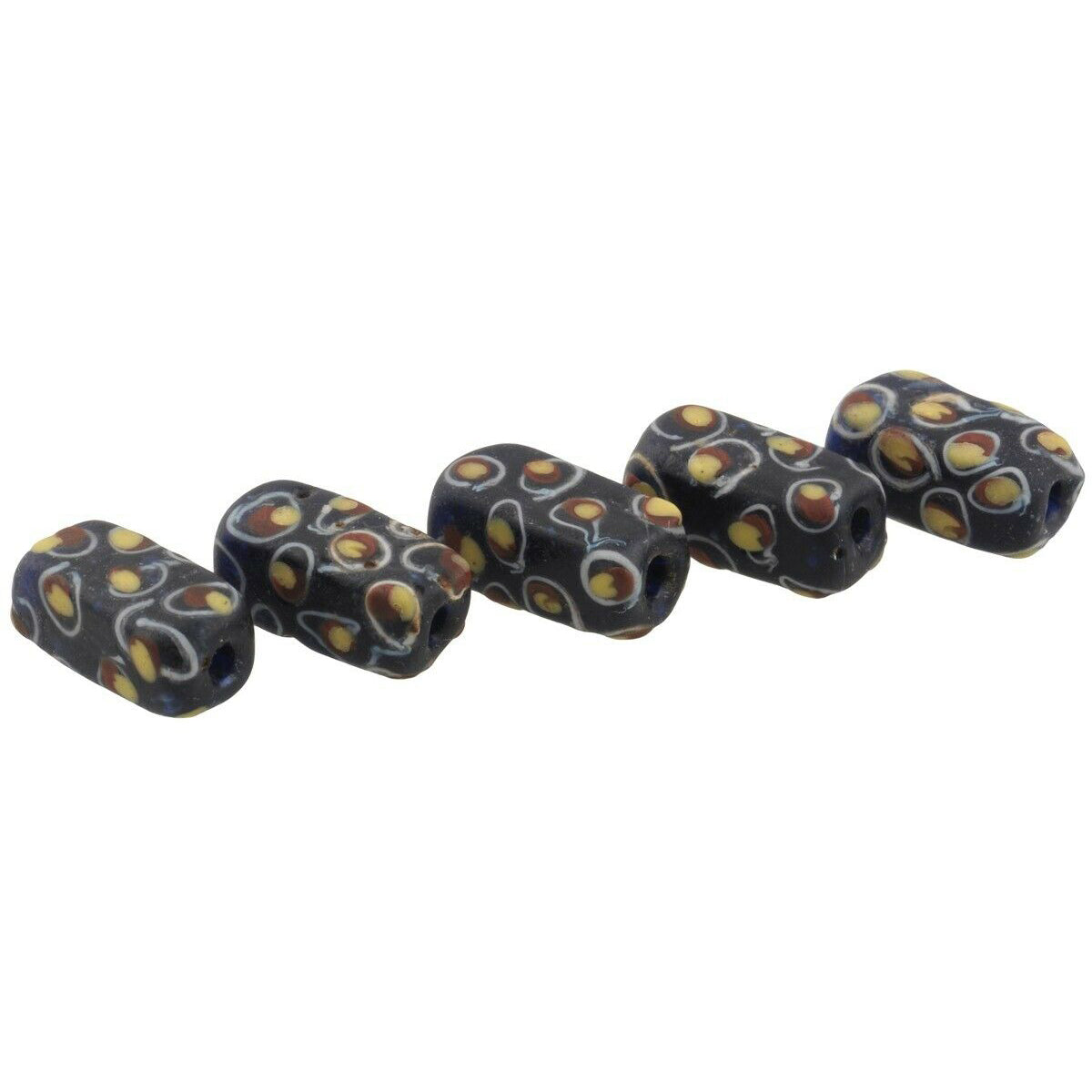 African Trade Beads Antique Venetian Glass Old Rectangular Lampwork Wound Eye