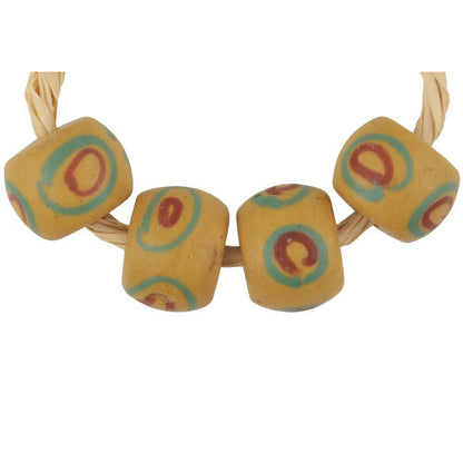 Antique "Eye" Venetian Lampwork Glass Trade Beads - 13X10Mm