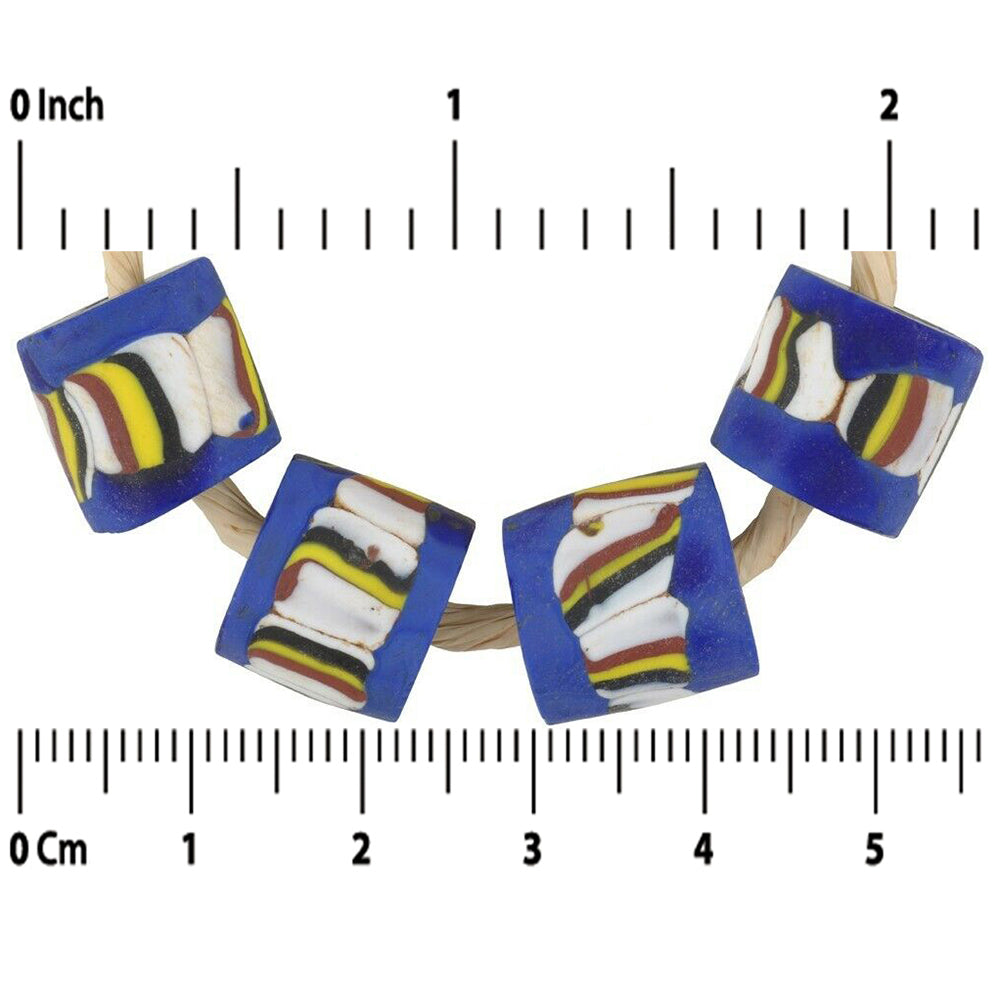Antique Rare Venetian Millefiori Trade Beads - African Mosaic Beads - close-up
