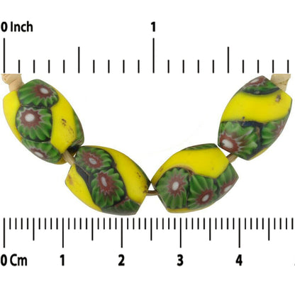 Antique Venetian African Trade Millefiori Mosaic Glass Beads - close-up