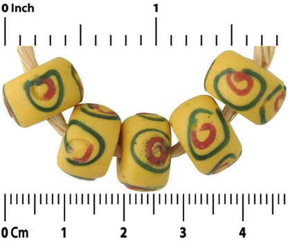 West African Trade Beads Yellow Eye Old Venetian Glass Beads Fancy Lampwork - alternate view