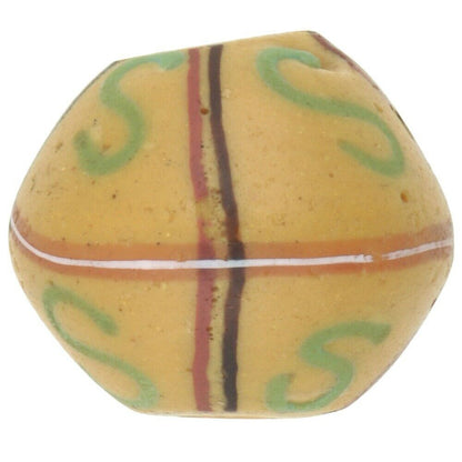 Rare Old Yellow Bicone Venetian Lampwork Glass Trade Bead